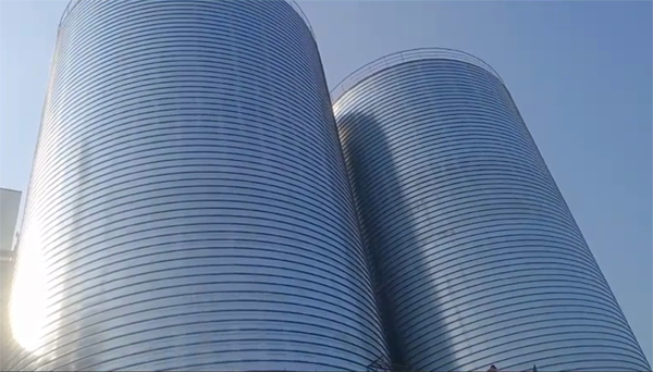 长岛2座混凝土高架卷板仓